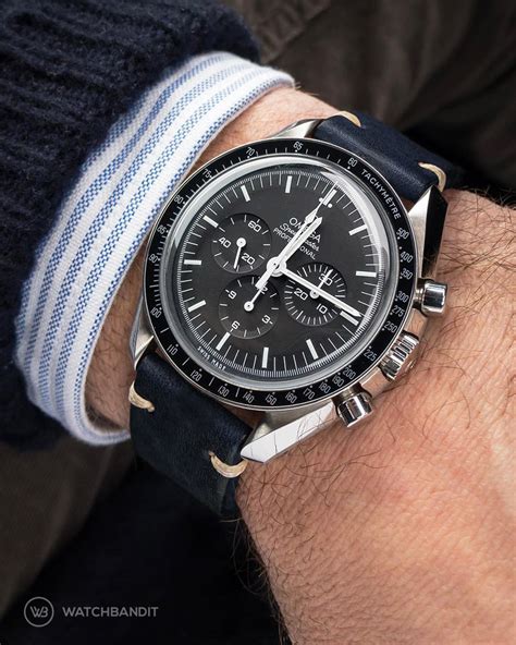 omega speedmaster leather strap replica|omega speedmaster 18mm rubber strap.